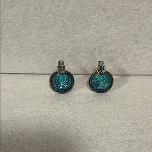 Vintage Hand Beaded Clip on Earrings